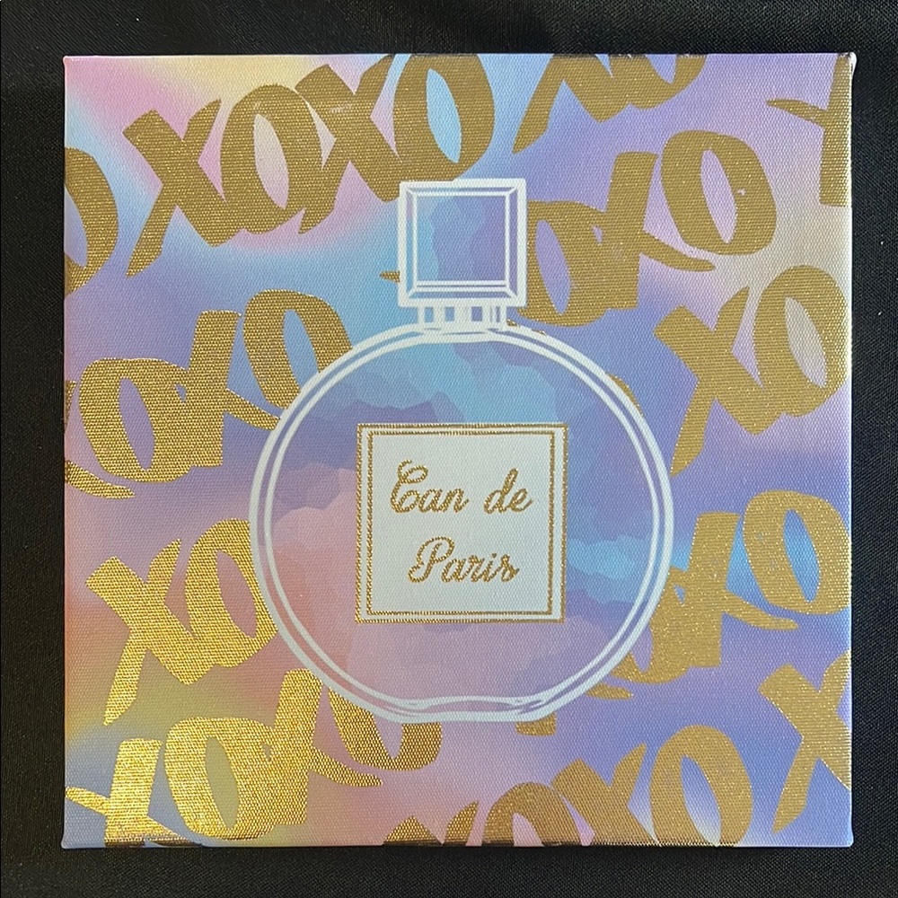 XOXO Gold and Purple Perfume Canvas NIP